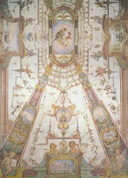 Panneau de plafond du Stanzino delle Matematiche (fresque avec tempera)